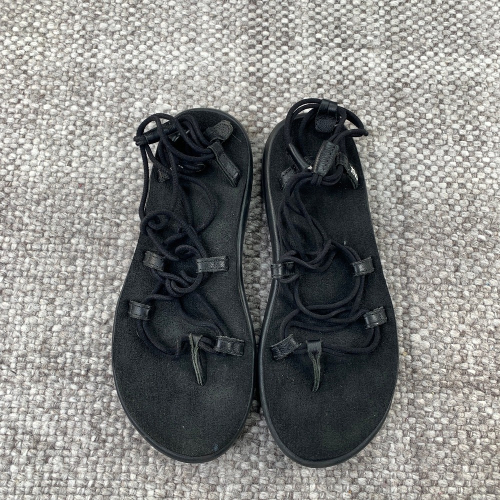 Teva Voya Infinity Sandals Womens 8 Black Strappy Lace Up Lightweight Outdoor